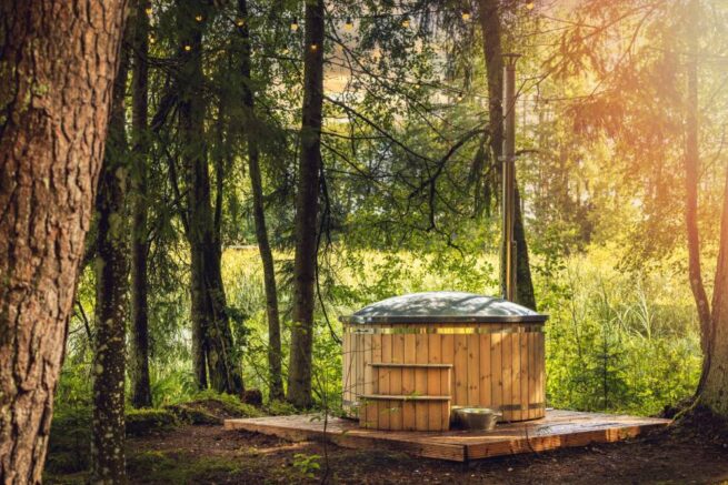 wood burning hot tub